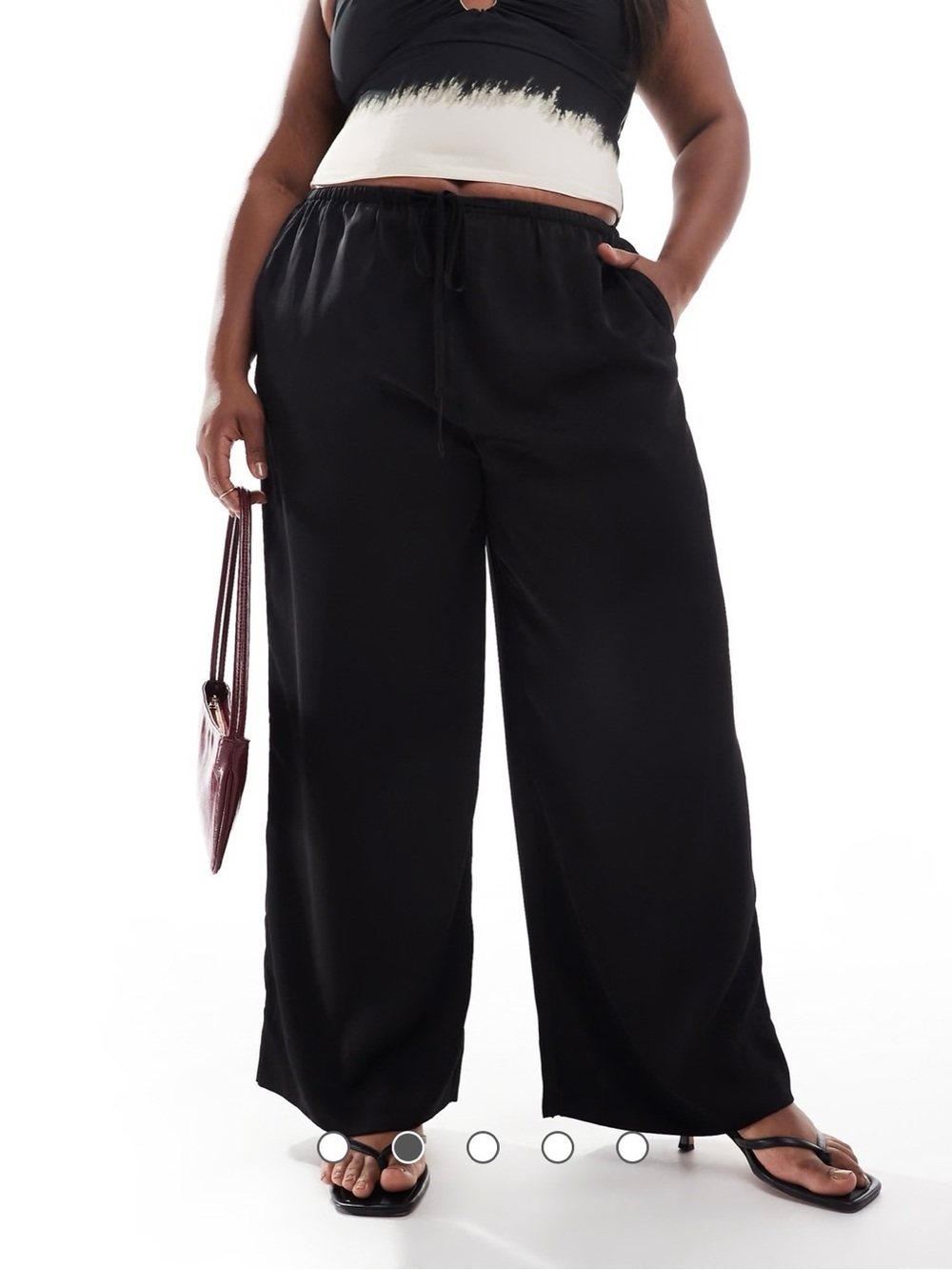 ASOS Curve Black Wide-Leg Drawstring Pants